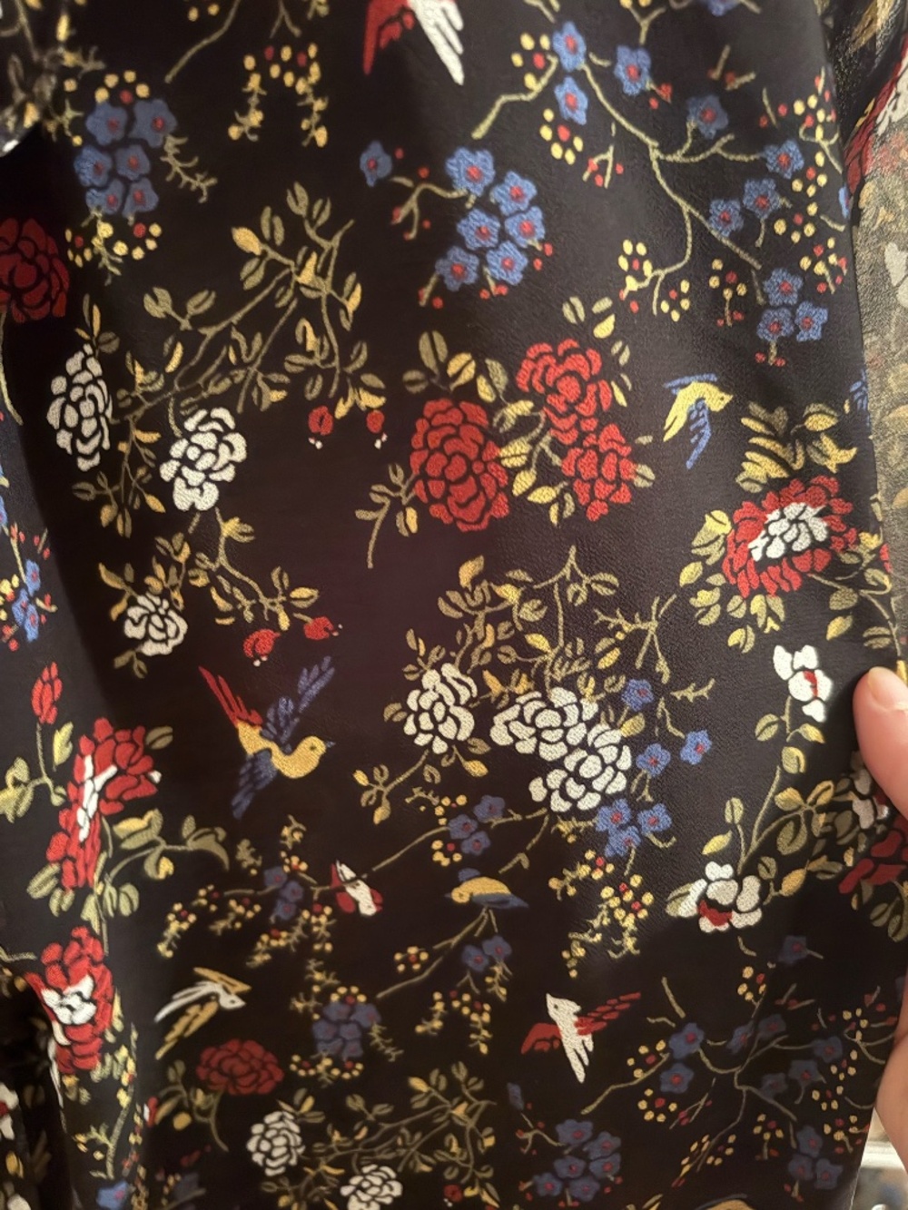 Madewell Sheer Sleeve Wrap Dress in Finch Floral, size medium - Picture 3 of 5
